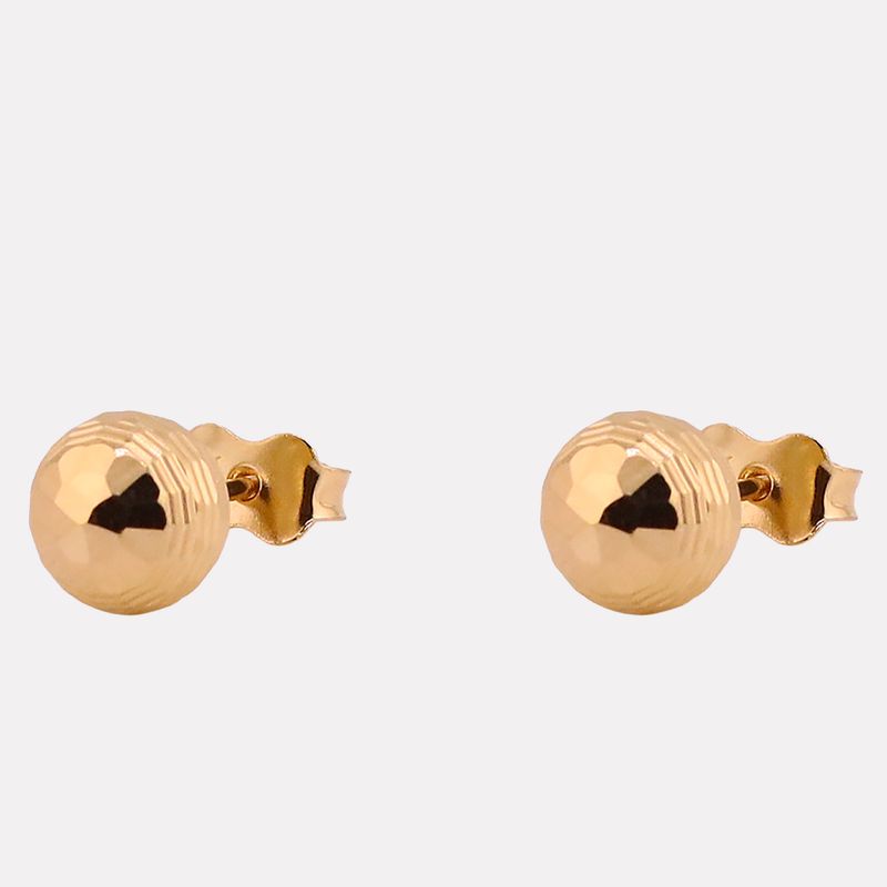 Aretes Esfera Relimada 14k 1g